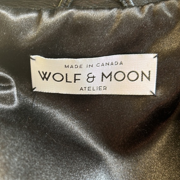 Wolf and Moon Black Leather Jacket - Picture 6 of 8